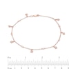 Thumbnail Image 4 of Previously Owned - 1/3 CT. T.W. Diamond Square Dangle Station Anklet in 10K Rose Gold - 10"