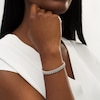 Thumbnail Image 2 of Previously Owned - 1 CT. T.W. Diamond Triple Row Twist Bracelet in Sterling Silver - 7.5"