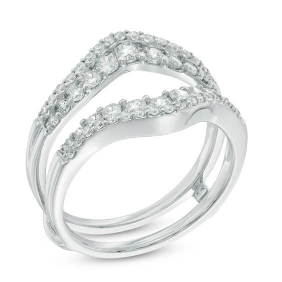 Previously Owned - 1 CT. T.w. Diamond Chevron Solitaire Enhancer in 14K White Gold