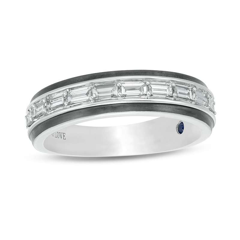 Main Image 1 of Previously Owned - Vera Wang Men's 1/2 CT. T.W. Baguette Diamond Band in 14K Two-Tone Gold