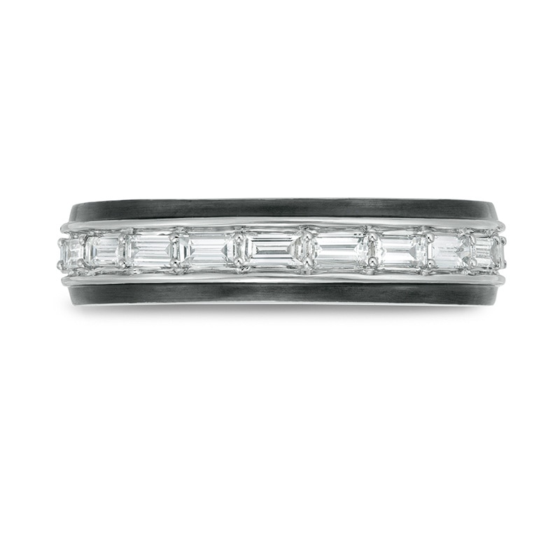 Main Image 4 of Previously Owned - Vera Wang Men's 1/2 CT. T.W. Baguette Diamond Band in 14K Two-Tone Gold