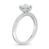 Thumbnail Image 3 of Previously Owned - 1 CT. T.W. Princess-Cut Diamond Cushion Frame Engagement Ring in 14K White Gold (I/I2)