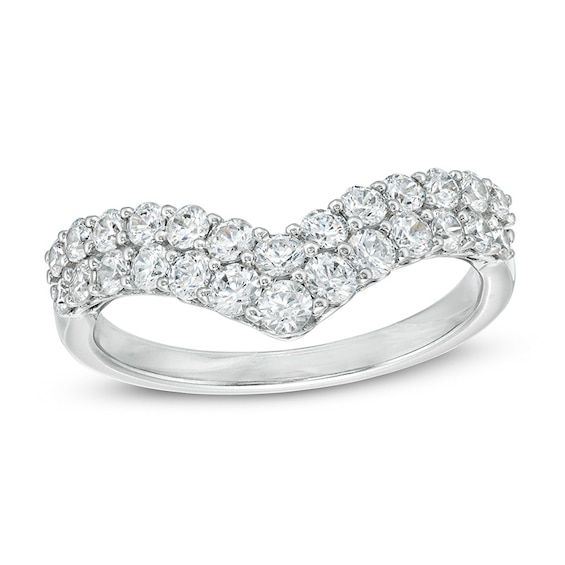 Previously Owned - 1 CT. T.w. Diamond Double Chevron Anniversary Band in 14K White Gold