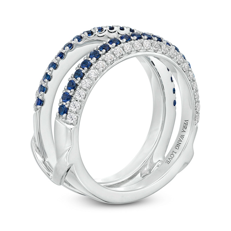 Previously Owned - Vera Wang Love Collection 1/3 CT. T.W. Diamond and Sapphire Solitaire Enhancer in 14K White Gold