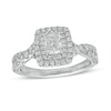 Thumbnail Image 1 of Previously Owned - 1-1/4 CT. T.W. Radiant-Cut Diamond Frame Vintage-Style Engagement Ring in 14K White Gold (I/SI2)
