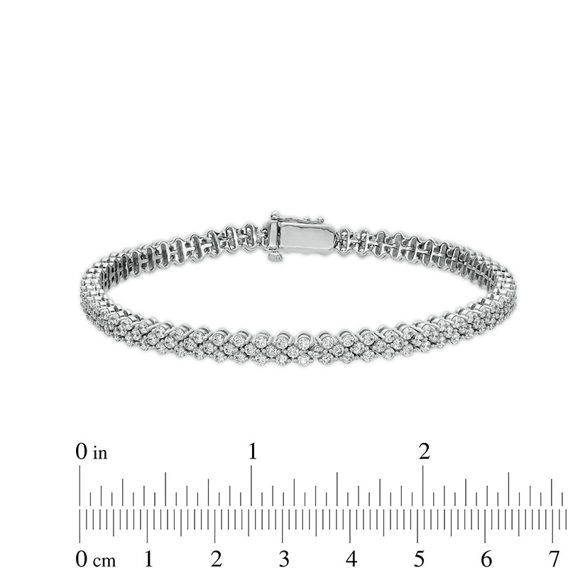 Main Image 4 of Previously Owned - 5 CT. T.W. Diamond Cobblestone Bracelet in 10K White Gold