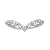 Thumbnail Image 4 of Previously Owned - 1/6 CT. T.W. Baguette and Round Diamond Chevron Anniversary Band in 14K White Gold