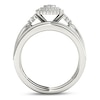 Thumbnail Image 3 of Previously Owned - 1/2 CT. T.W. Diamond Triple Frame Tri-Sides Vintage-Style Bridal Set in 10K White Gold