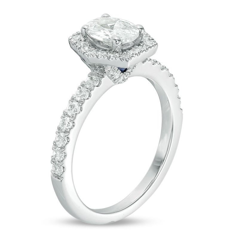 Main Image 2 of Previously Owned - Vera Wang Love Collection 1-1/4 CT. T.W. Diamond Hexagonal Frame Engagement Ring in 14K White Gold