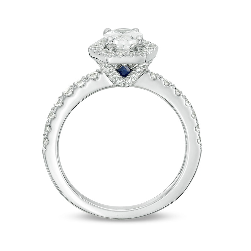 Main Image 3 of Previously Owned - Vera Wang Love Collection 1-1/4 CT. T.W. Diamond Hexagonal Frame Engagement Ring in 14K White Gold