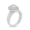 Thumbnail Image 3 of Previously Owned - 1-1/2 CT. T.W. Multi-Diamond Pear Diamond Scallop Frame Bridal Set in 10K White Gold