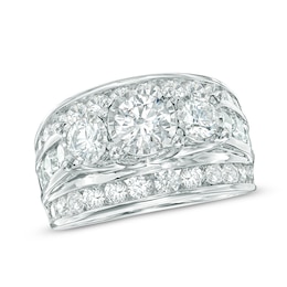 Previously Owned - 4 CT. T.W. Diamond Past Present Future® Ring in 14K White Gold