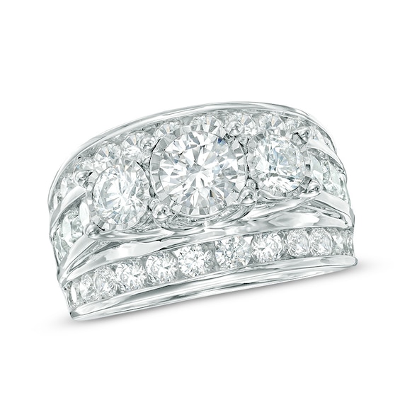 Previously Owned - 4 CT. T.w. Diamond Past Present FutureÂ® Ring in 14K White Gold