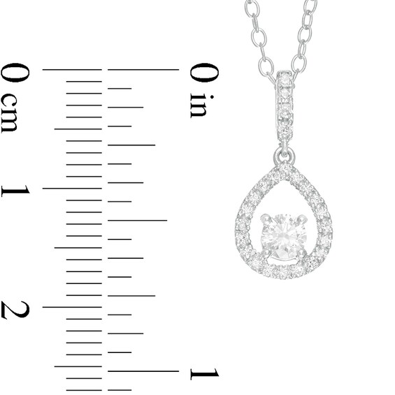 Previously Owned - 1/3 CT. T.w. Diamond Teardrop Outline Frame Pendant in 10K White Gold