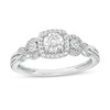 Thumbnail Image 1 of Previously Owned - 1/4 CT. T.W. Diamond Past Present Future® Frame Twist Shank Engagement Ring in 10K White Gold