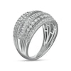 Thumbnail Image 3 of Previously Owned - 1 CT. T.W. Baguette and round Diamond Vintage-Style Multi-Row Anniversary Band in 10K White Gold