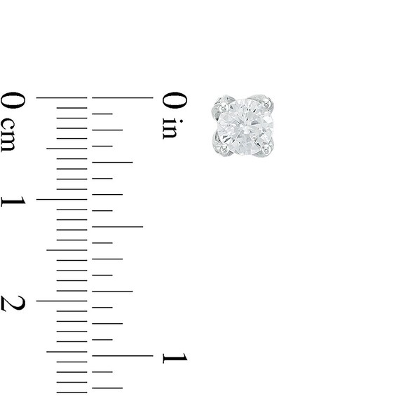 Previously Owned - 1 CT. T.w. Diamond Solitaire Stud Earrings in 14K White Gold (I/I2)