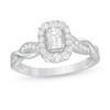 Thumbnail Image 1 of Previously Owned - 3/4 CT. T.W. Emerald-Cut Diamond Frame Twist Shank Vintage-Style Engagement Ring in 10K White Gold
