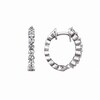 Thumbnail Image 1 of Previously Owned - 1/2 CT. T.W. Diamond Hoop Earrings in 14K White Gold