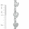Thumbnail Image 2 of Previously Owned - 1/5 CT. T.W. Diamond Heart Assorted Charm Bracelet in Sterling Silver