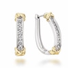 Thumbnail Image 1 of Previously Owned - 1/4 CT. T.W. Diamond Channel Hoop Earrings in 10K Two-Tone Gold