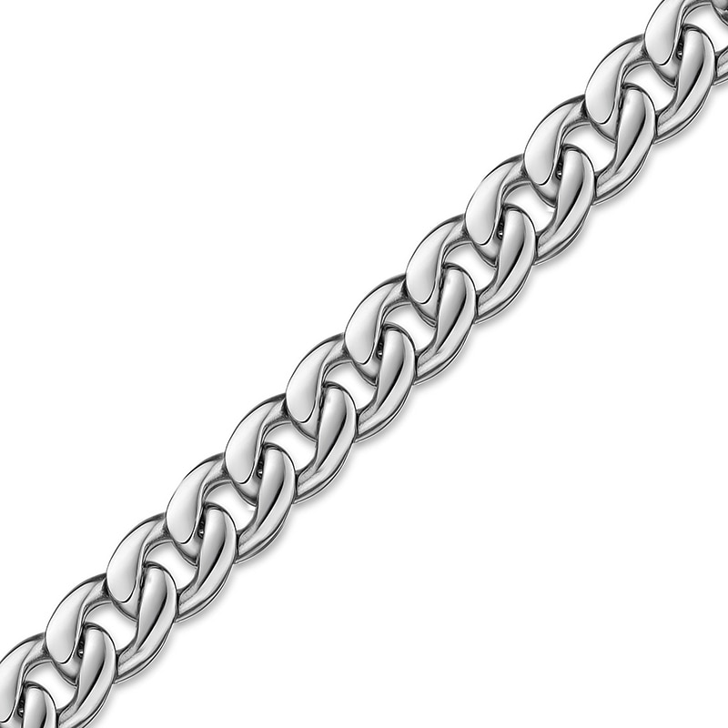 Main Image 1 of Previously Owned - Men's 13.5mm Curb Chain Necklace in Stainless Steel - 22"
