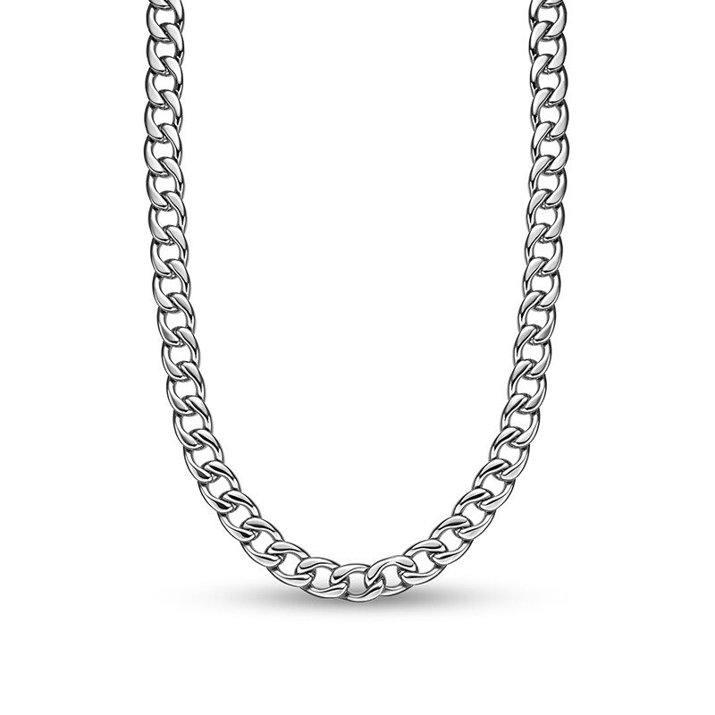 Main Image 2 of Previously Owned - Men's 13.5mm Curb Chain Necklace in Stainless Steel - 22"