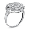 Thumbnail Image 2 of Previously Owned - 5/8 CT. T.W. Diamond Double Frame Heart Ring in 10K White Gold