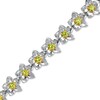 Thumbnail Image 1 of Previously Owned - Peridot Flower Bracelet in Sterling Silver