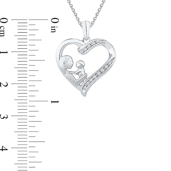 Previously Owned - Diamond Accent Motherly Love Heart Pendant in Sterling Silver