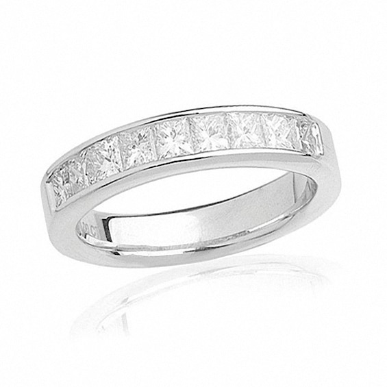 Previously Owned - 1-1/2 CT. T.w. Princess-Cut Diamond Wedding Band in 14K White Gold