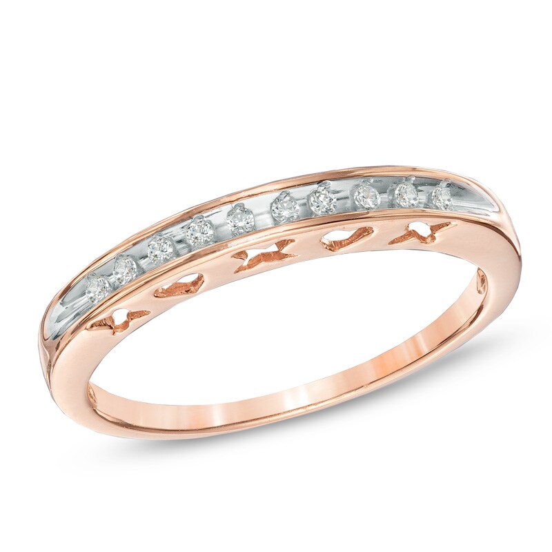 Main Image 1 of Previously Owned - 1/15 CT. T.W. Diamond Anniversary Band in 10K Rose Gold