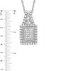 Thumbnail Image 2 of Previously Owned - 1/3 CT. T.W. Princess-Cut Diamond Cluster Rectangular Frame Pendant in Sterling Silver