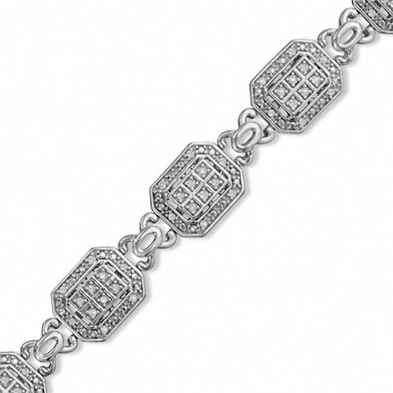 Previously Owned - 1/2 CT. T.w. Diamond Fashion Line Bracelet in Sterling Silver