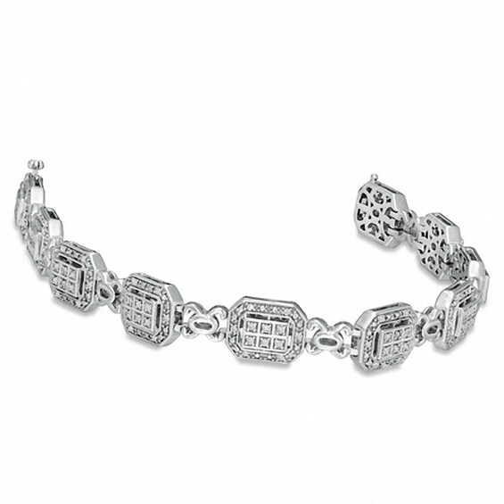 Previously Owned - 1/2 CT. T.w. Diamond Fashion Line Bracelet in Sterling Silver