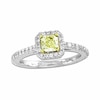 Thumbnail Image 0 of Previously Owned - 1 CT. T.W. Radiant-Cut Yellow and White Diamond Frame Engagement Ring in 14K White Gold