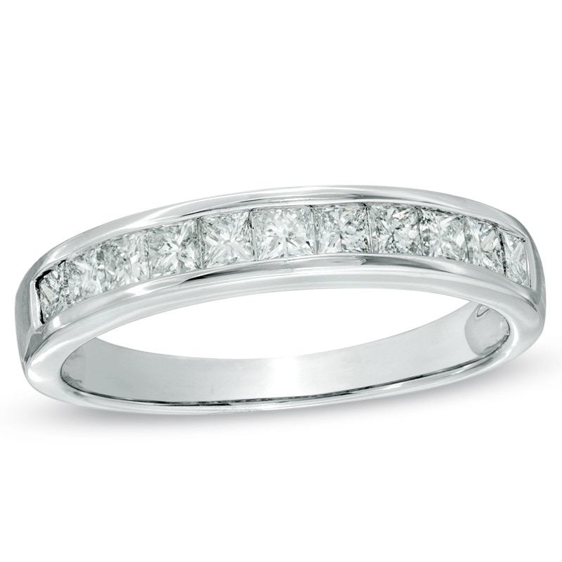 Main Image 1 of Previously Owned - 3/4 CT. T.W. Princess-Cut Diamond Wedding Band in 14K White Gold