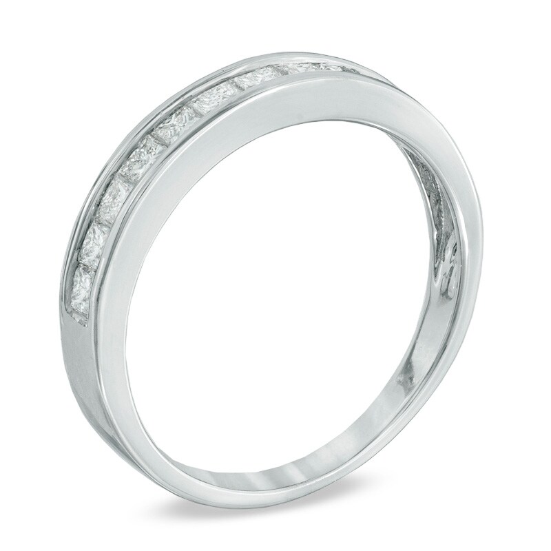 Main Image 2 of Previously Owned - 3/4 CT. T.W. Princess-Cut Diamond Wedding Band in 14K White Gold