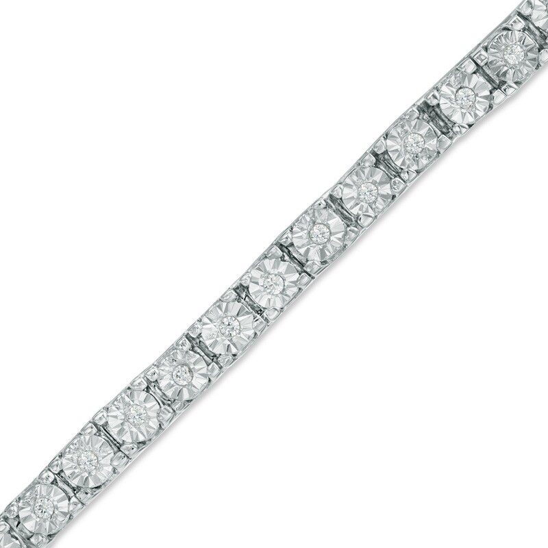 Main Image 1 of Previously Owned - 1/4 CT. T.W. Diamond Tennis Bracelet in Sterling Silver - 7.25"