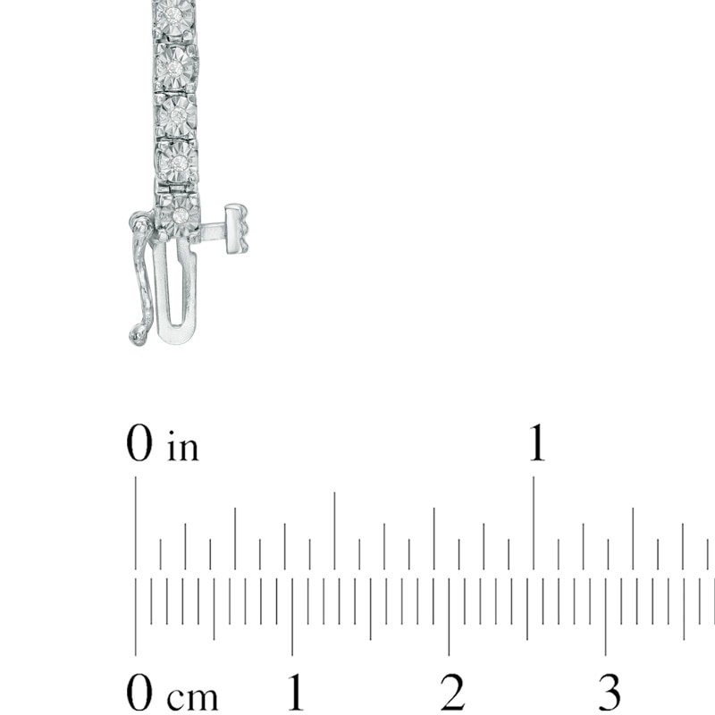 Main Image 2 of Previously Owned - 1/4 CT. T.W. Diamond Tennis Bracelet in Sterling Silver - 7.25"