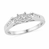 Thumbnail Image 1 of Previously Owned - 1/2 CT. T.W. Princess-Cut Diamond Three Stone Ring in 10K White Gold