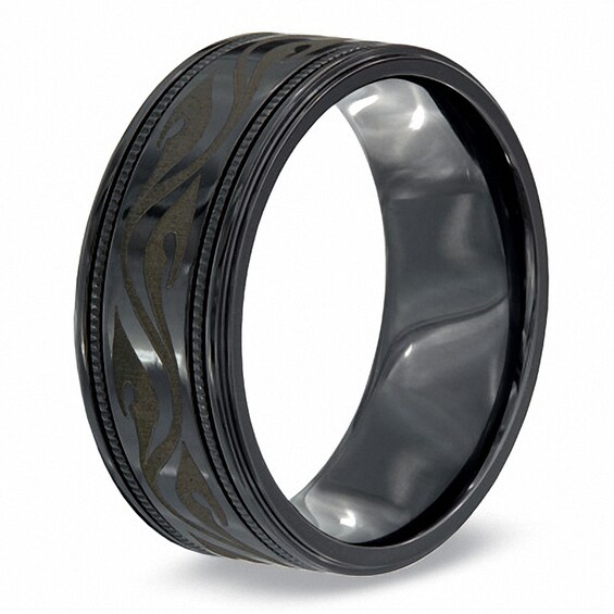 Previously Owned - Triton 9.0mm Comfort Fit Quicksilver Black Titanium Wedding Band