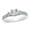 Thumbnail Image 1 of Previously Owned - 1 CT. T.W. Princess-Cut Diamond Three Stone Engagement Ring in 10K White Gold