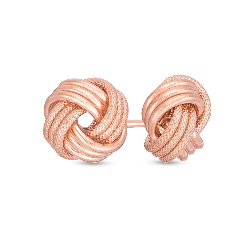 Main Image 1 of Previously Owned - Love Knot Earrings in 14K Rose Gold