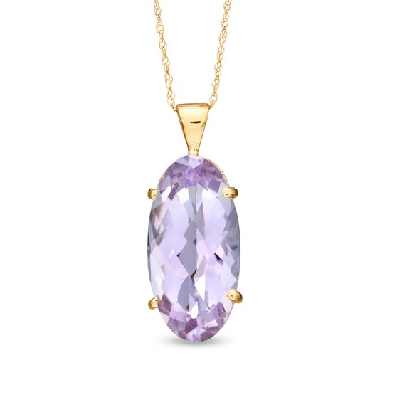 Previously Owned - Oval Rose de France Amethyst Pendant in 10K Gold