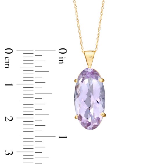 Previously Owned - Oval Rose de France Amethyst Pendant in 10K Gold