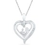 Thumbnail Image 1 of Previously Owned - 1/20 CT. T.W. Diamond Motherly Love Heart Pendant in Sterling Silver