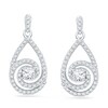 Thumbnail Image 1 of Previously Owned - 3/4 CT. T.W. Diamond Spiral Teardrop Earrings in 10K White Gold