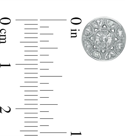 Previously Owned - Diamond Accent Vintage-Style Stud Earrings in Sterling Silver