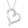 Thumbnail Image 1 of Previously Owned - Diamond Accent Tilted Ribbon Heart Pendant in 10K White Gold
